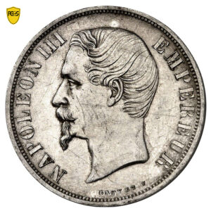 Épreuve de poids lourd piéfort - 2 francs tête nue 1856 Paris - PCGS Genuine
