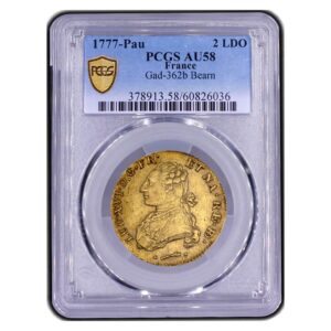 France - Louis XVI - Gold - Double louis d'or au buste habillé - 1777 Pau-Bearn - PCGS AU 58 slab