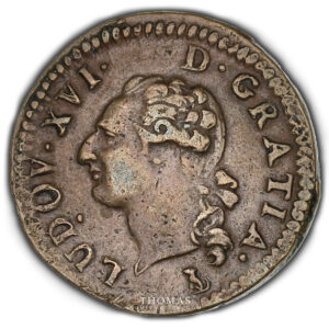 Liard Mint error - Nantes - struck planchet 1/2 sol - Brochage error-2