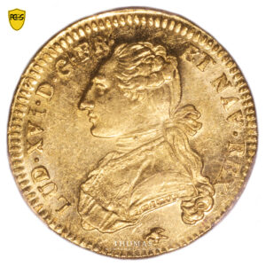 Louis XVI Double louis or au buste habillé - 1775 D Lyon PCGS MS 62 avers
